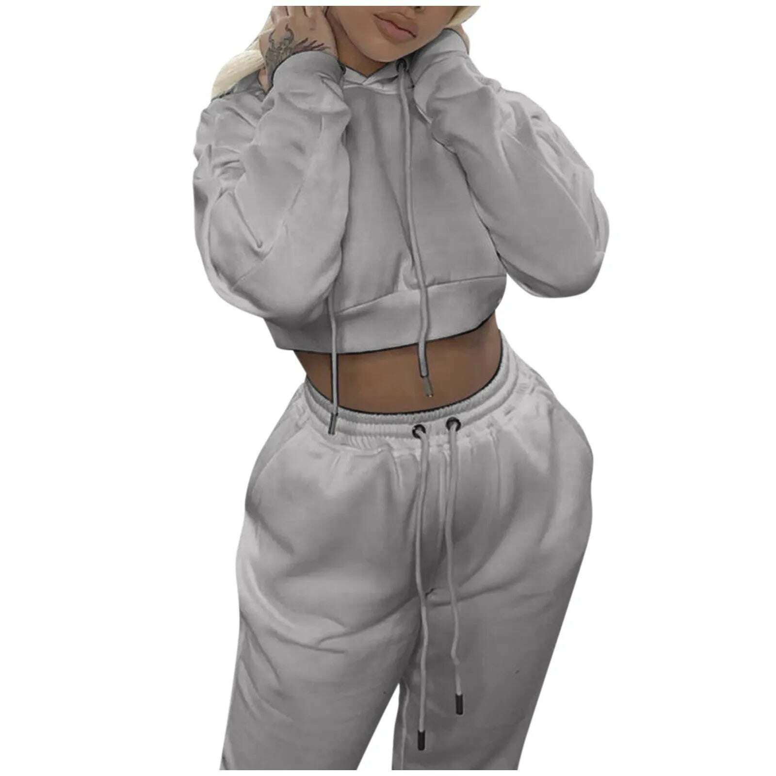 KIMLUD, Women 2 Piece Set Casual Sport Outfits Tracksuit Hoodies Sweatshirt+Sweatpants Jogger Pants 2024 Fashion Winter Sportswear, KIMLUD Womens Clothes