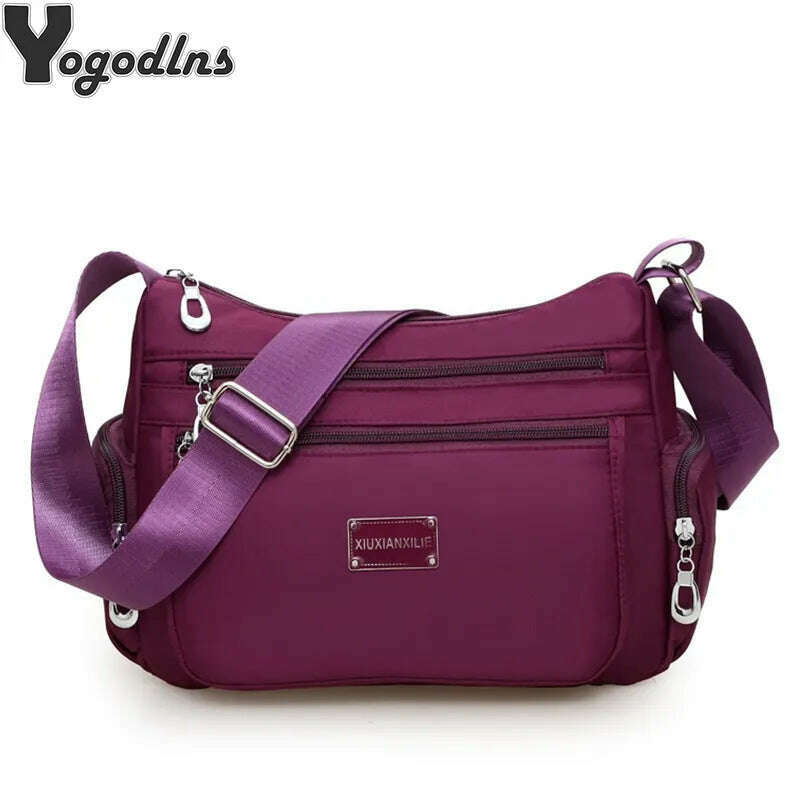 Women Casual Bolsos Messenger Bag Waterproof Nylon Shoulder Bag Large Capacity Mom Handbags Tote Crossbody Pack sac a main Purse - KIMLUD