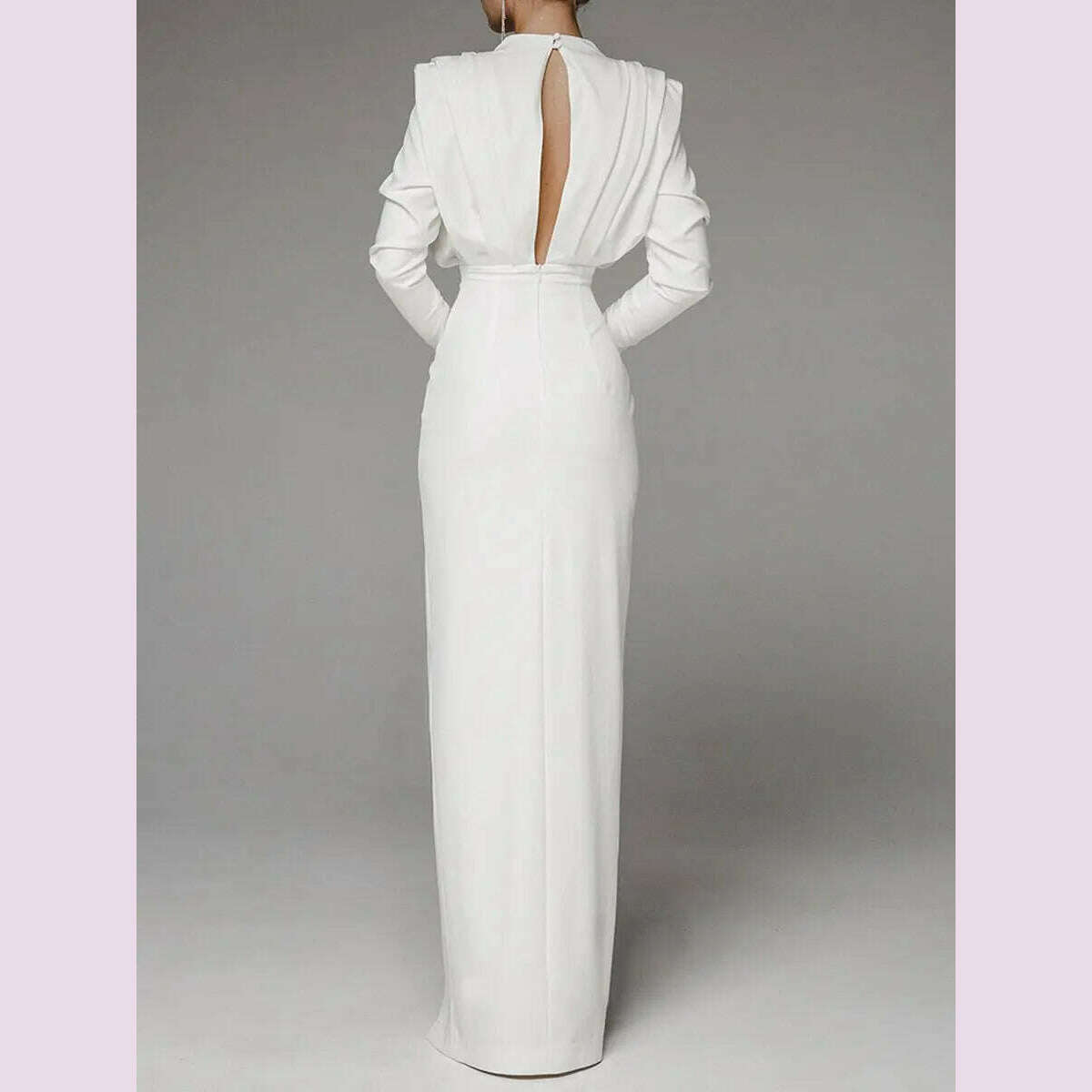 Women Dress Slim Fit Sexy Turtleneck Full Sleeve Evening Long Dresses Solid High Waist Elegant Straight Gown Vestidos 2024 - KIMLUD