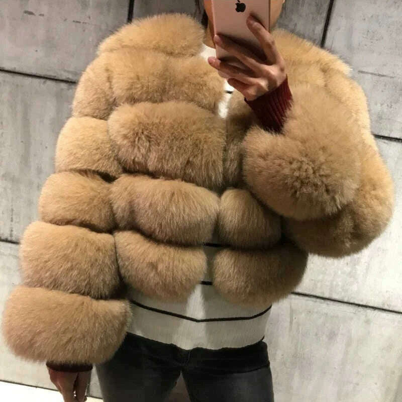 KIMLUD, Women Faux Fur Coat Autumn Winter High Quality Fluffy Short Coat Faux Fur Jacket Ladies furry Fashion Tops, KIMLUD Womens Clothes