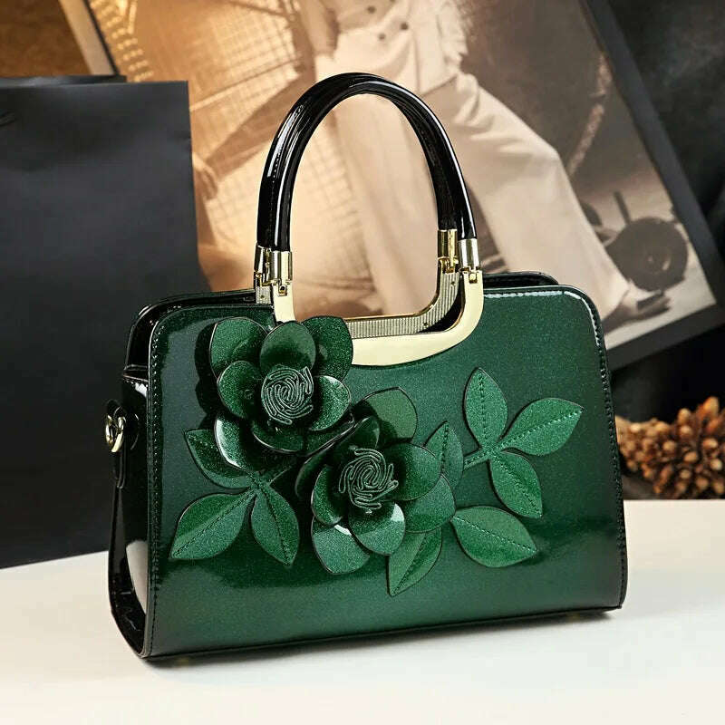 KIMLUD, Women Handbags Party Wallets Wedding Purses Totes Patent Leather Satchel  For  Shoulder Bags Luxury Brand Bag, green, KIMLUD APPAREL - Womens Clothes