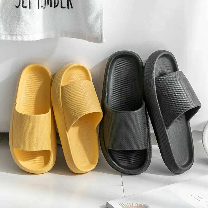 KIMLUD, Women  Slippers Thick Sole Summer Men Beach Slides Bathroom Anti-Slip Slipper Soft Sandals Fashion Flip-Flops Ultra-Light Shoes, KIMLUD Womens Clothes