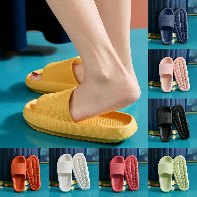 KIMLUD, Women  Slippers Thick Sole Summer Men Beach Slides Bathroom Anti-Slip Slipper Soft Sandals Fashion Flip-Flops Ultra-Light Shoes, KIMLUD Womens Clothes