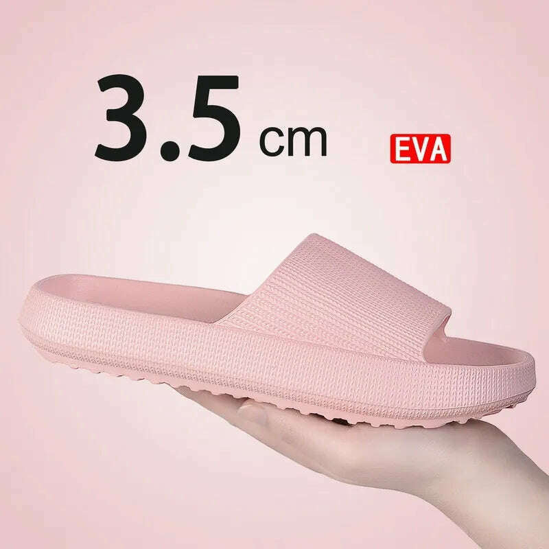 KIMLUD, Women  Slippers Thick Sole Summer Men Beach Slides Bathroom Anti-Slip Slipper Soft Sandals Fashion Flip-Flops Ultra-Light Shoes, KIMLUD Womens Clothes