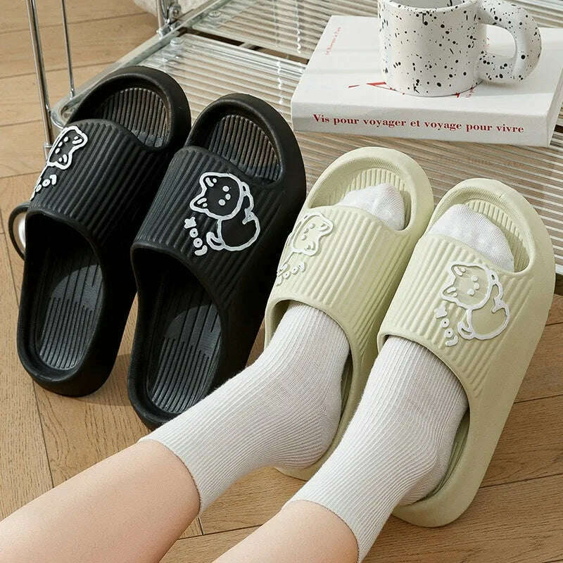 KIMLUD, Women  Slippers Thick Sole Summer Men Beach Slides Bathroom Anti-Slip Slipper Soft Sandals Fashion Flip-Flops Ultra-Light Shoes, KIMLUD Womens Clothes