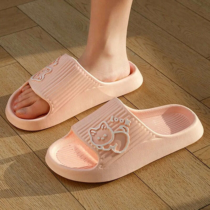 KIMLUD, Women  Slippers Thick Sole Summer Men Beach Slides Bathroom Anti-Slip Slipper Soft Sandals Fashion Flip-Flops Ultra-Light Shoes, KIMLUD Womens Clothes