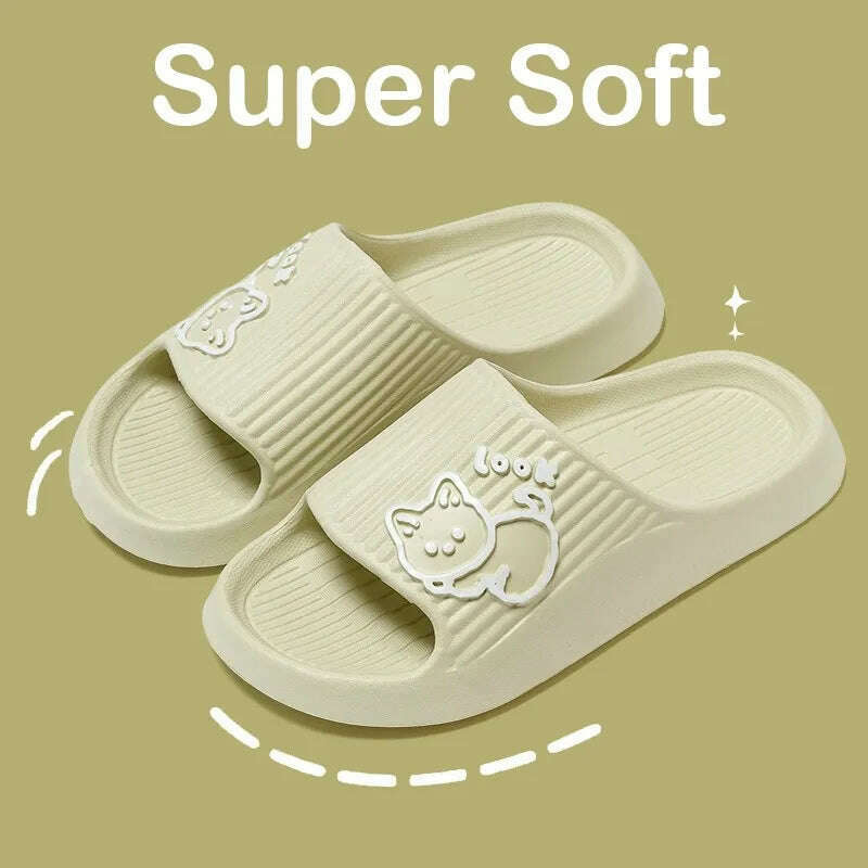 KIMLUD, Women  Slippers Thick Sole Summer Men Beach Slides Bathroom Anti-Slip Slipper Soft Sandals Fashion Flip-Flops Ultra-Light Shoes, KIMLUD Womens Clothes