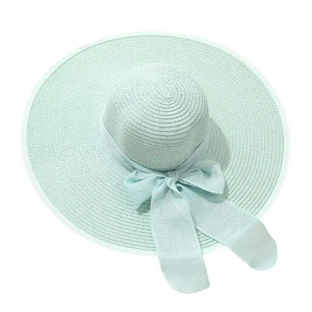 KIMLUD, Women Straw Hat Bow-knot Decor Foldable Sunscreen Summer Holiday Women Fisherman Hat   Women Fisherman Hat  for Adult, KIMLUD Womens Clothes