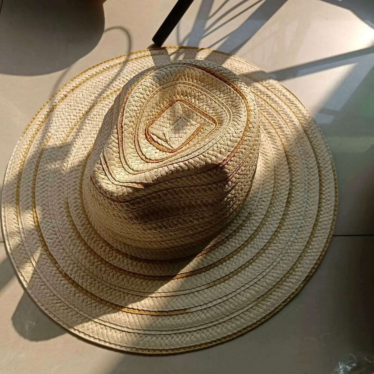 women straw hat Flat Top Straw Hat Vacation Casual Shopping Beach Hats for Woman Hats for girls Church Courtesy Panama Sun Hat - KIMLUD