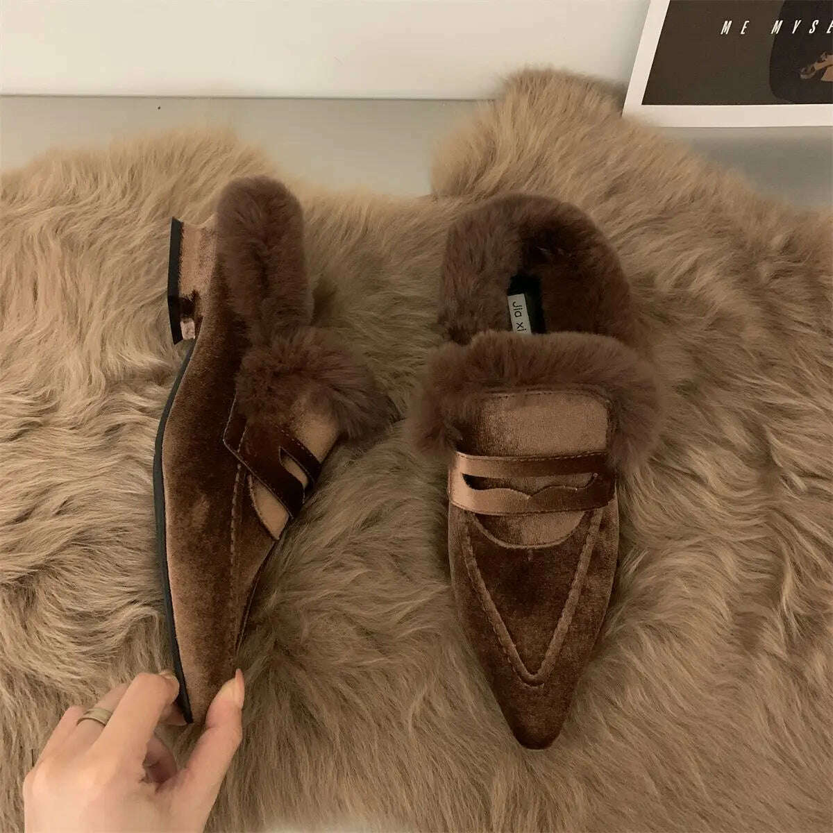 KIMLUD, Women Thick Fur Winter Slippers Warm Shoes Slippers Platform Heels Casual Cotton  Home Slides Boots 2022 New Plush Women Shoes, 2 / 35, KIMLUD APPAREL - Womens Clothes