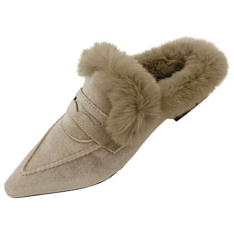 KIMLUD, Women Thick Fur Winter Slippers Warm Shoes Slippers Platform Heels Casual Cotton  Home Slides Boots 2022 New Plush Women Shoes, 1 / 35, KIMLUD APPAREL - Womens Clothes