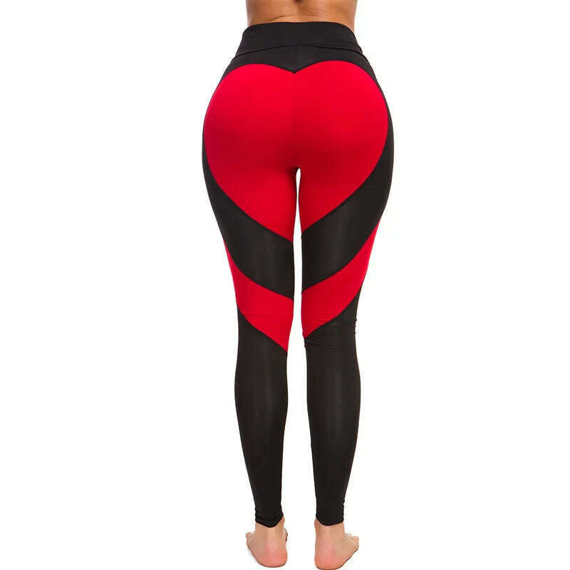 KIMLUD, Women Tight Peach Hip Love Leggings High Waist Yoga Pants New Black Red Pink Printed High Elastic Sport Milk Silk Fitness Legins, 4 / XS, KIMLUD APPAREL - Womens Clothes