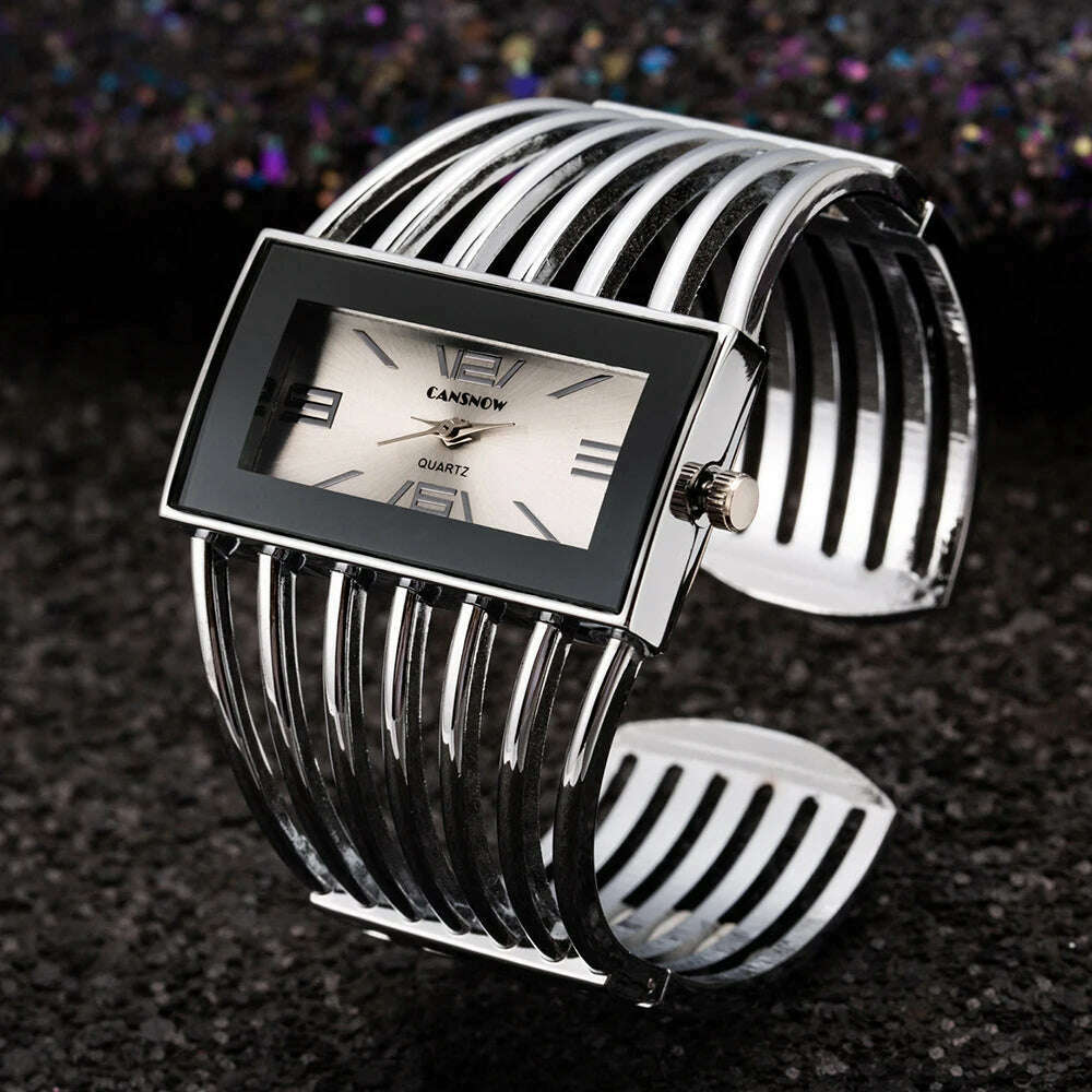 KIMLUD, Women&#39;s Watches New Luxury Bangle Steel Bracelet Fashion Rectangle Small Dial Ladies Quartz Wristwatches Clock Relogio Feminino, KIMLUD Womens Clothes