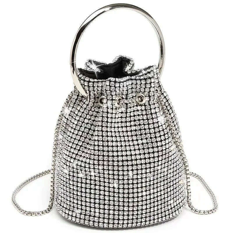 KIMLUD, Women's bag 2023 a w bucket bags Women's inlaid diamond bag Fashion dinner women luxury single shoulder designer handbags, KIMLUD Womens Clothes