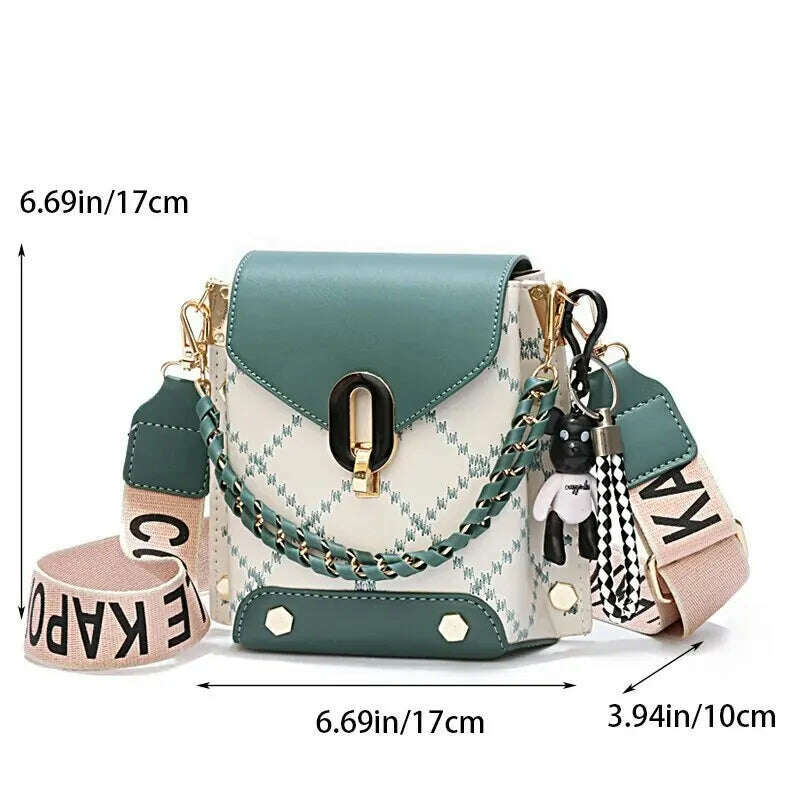 Women's Bag Chain Leather Diamond Lattice Daily Commuter Crossbody Bag For Women Shoulder Bag Shopping - KIMLUD