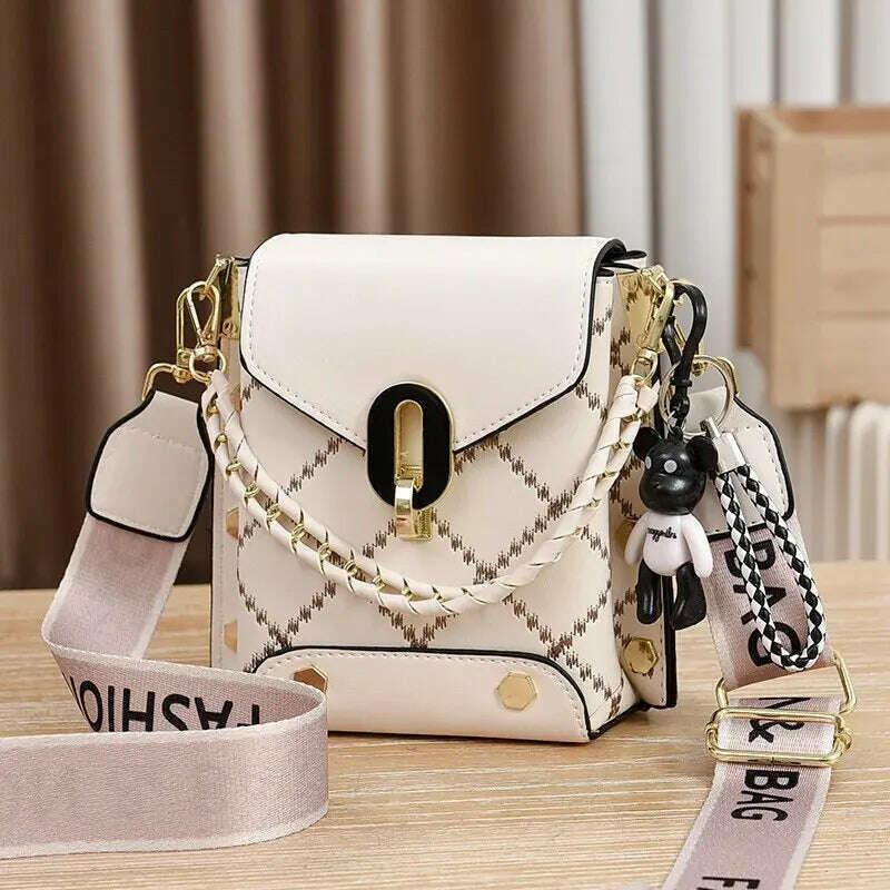 Women's Bag Chain Leather Diamond Lattice Daily Commuter Crossbody Bag For Women Shoulder Bag Shopping - KIMLUD