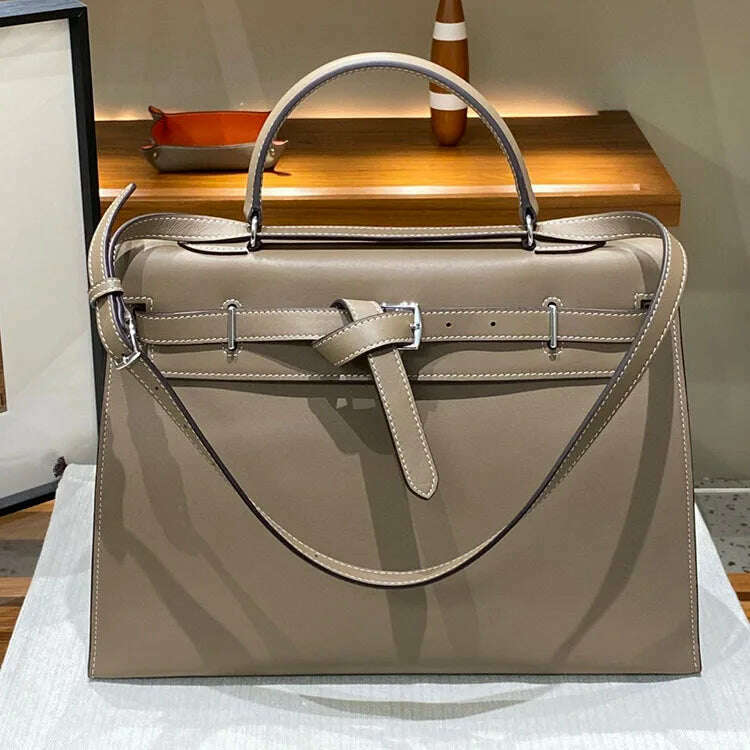 Women's bag luxury leather crossbody shoulder bag Ladies high-end fashion handbag large capacity shopping bag 2024 new - KIMLUD