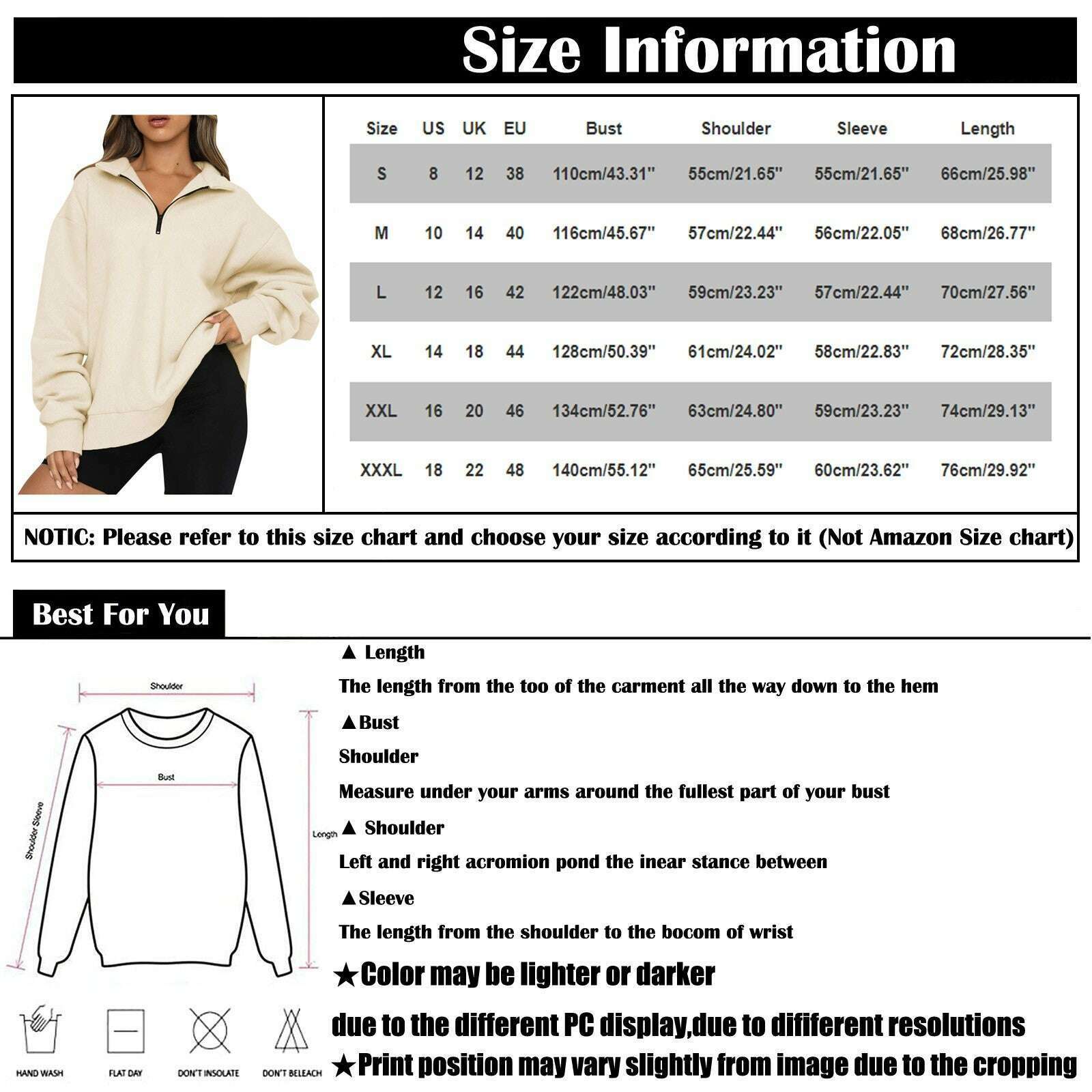 KIMLUD, Women's Casual Fashion Long Sleeve Solid Color Zip Sweatshirt Top, KIMLUD Womens Clothes