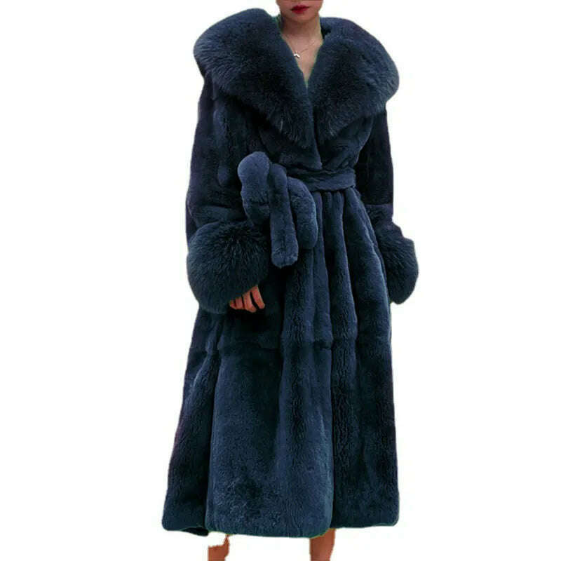 KIMLUD, Women's Parker Winter Fur Warm Large Size Solid Color Fur & Faux Fur Women New Casual Long Sleeve Temperament Women Fur coat Y72, KIMLUD Womens Clothes