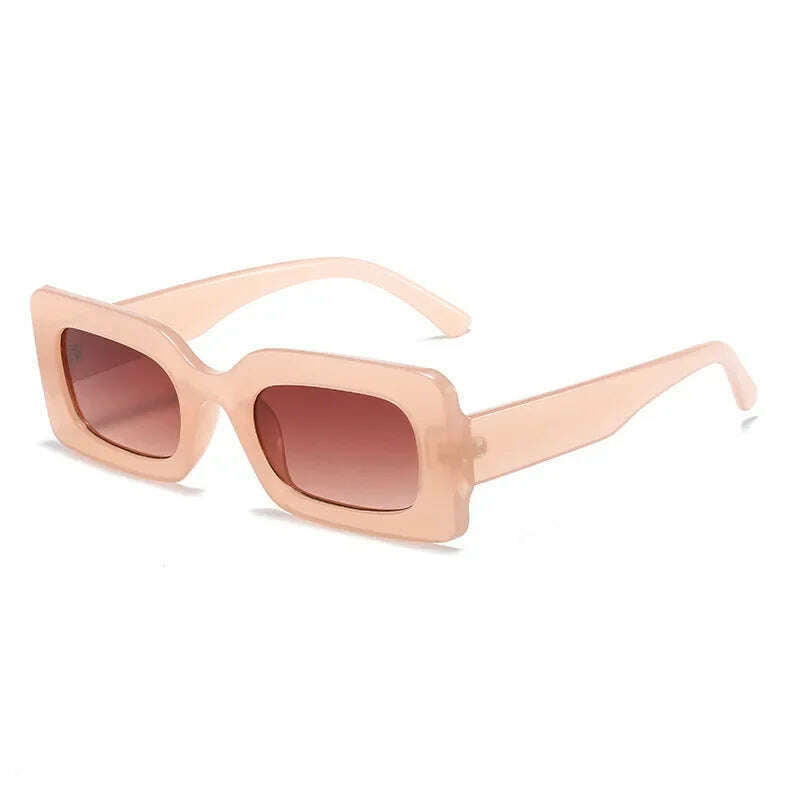 KIMLUD, Women's Sunglasses 2022 Fashion Vintage Rectangle Frame Purple Pink Square Glasses Girls Sun Glasses Ladies Eyewear UV400, tea gradient tea / only 1pcs sunglasses, KIMLUD APPAREL - Womens Clothes