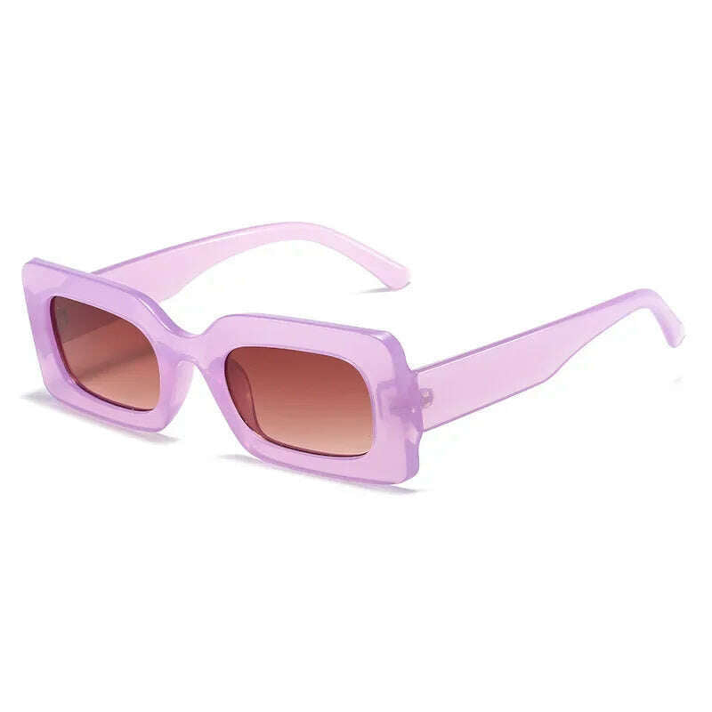 KIMLUD, Women's Sunglasses 2022 Fashion Vintage Rectangle Frame Purple Pink Square Glasses Girls Sun Glasses Ladies Eyewear UV400, purple gradient tea / only 1pcs sunglasses, KIMLUD APPAREL - Womens Clothes