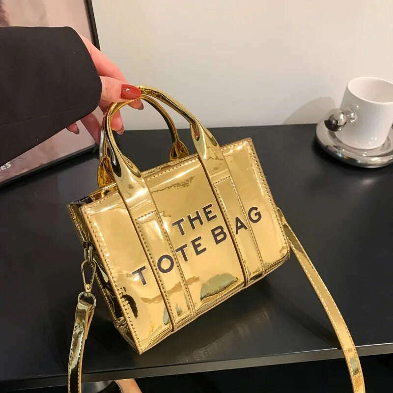 KIMLUD, Women's Tote Bag 2023 New Popular Bright Face Small Shoulder Bag Letter Printing Handbag Fashion One Shoulder Crossbody Bag, KIMLUD Womens Clothes