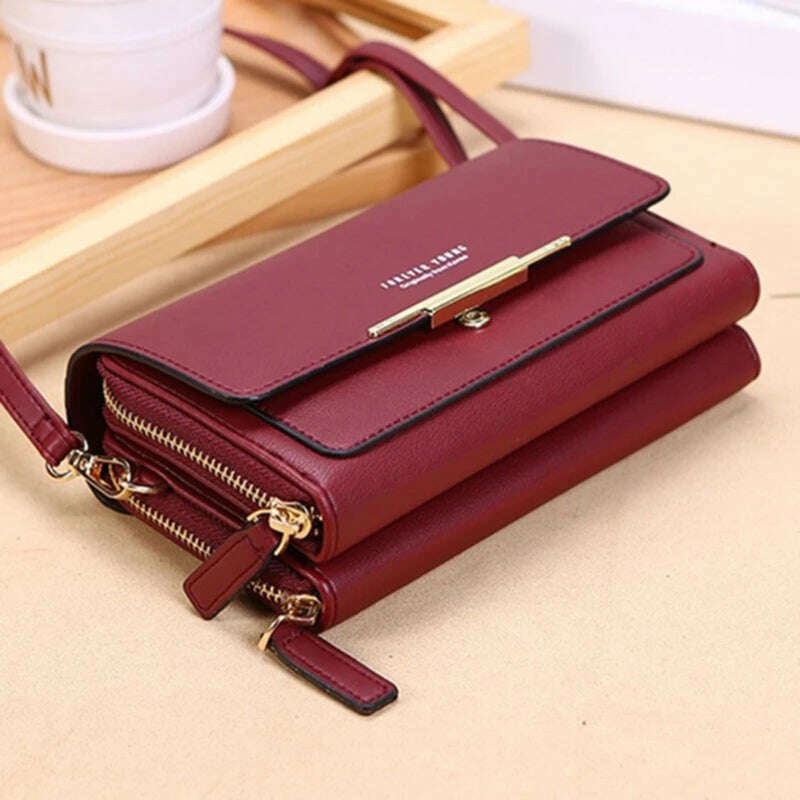 Women's Wallet Korean Handbag Multi Card Large Capacity Casual Shoulder Bag Mobile Phone Packet Fashion New Style - KIMLUD