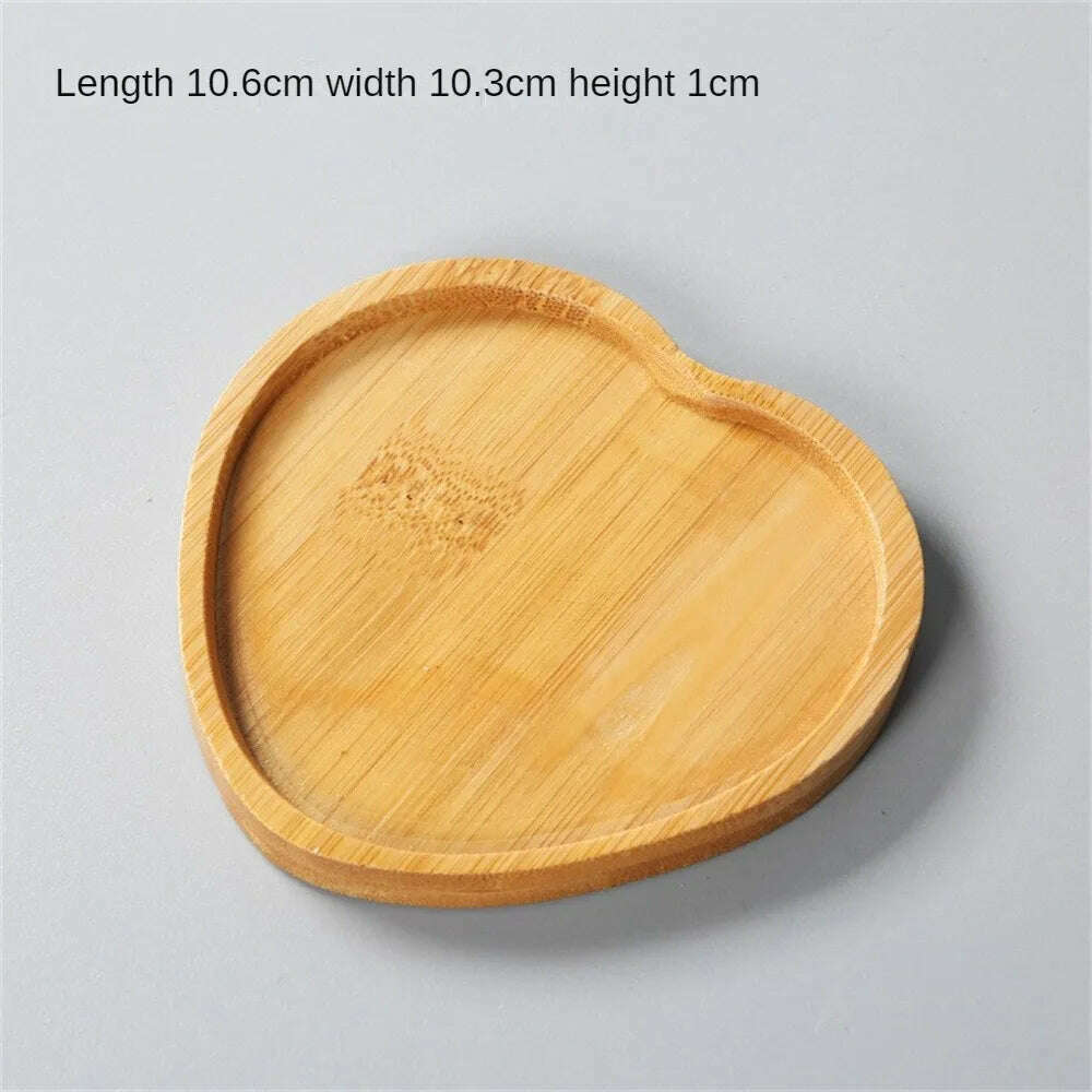 KIMLUD, Wooden Bamboo Multi -size Tea Coaster Cushion Pad Multi -sized DIY Coasters Heart -shaped Elliptical Hexagonal Rectangular, 03, KIMLUD APPAREL - Womens Clothes