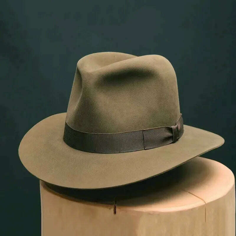 Wool Fedora Hat Vintage Soft Felt Hats Men Trilby Hats Popular Headwear Man's Cap Retro Fedora Hat Women NZ354 - KIMLUD