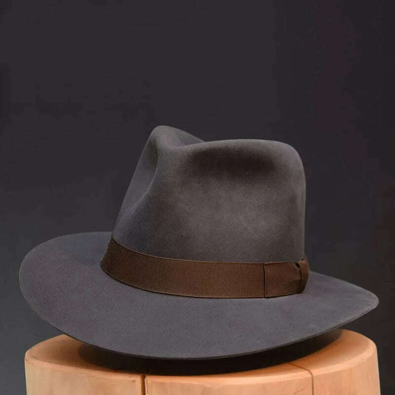 Wool Fedora Hat Vintage Soft Felt Hats Men Trilby Hats Popular Headwear Man's Cap Retro Fedora Hat Women NZ354 - KIMLUD