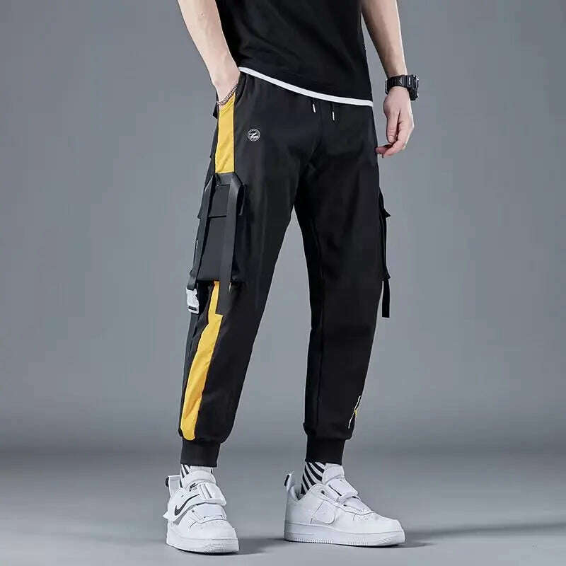 KIMLUD, Work pants for men's summer new Korean style fashionable casual pants, 715-COOL-GOLD / L, KIMLUD APPAREL - Womens Clothes