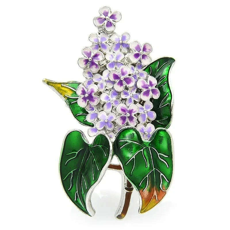 KIMLUD, Wuli&baby Enamel Lilac Flower Brooches Beauty Spring 4-color Clove Flower Party Office Brooch Pins Gifts, purple, KIMLUD APPAREL - Womens Clothes