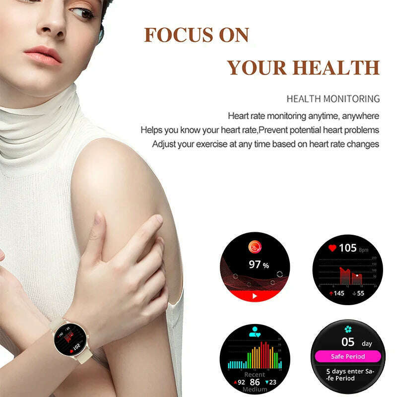 KIMLUD, Xiaomi Mijia Smart Watch Women NFC Voice Assistant Men's Wrist Watches Bluetooth Calls Heart Rate Monitoring Waterproof Bracelet, KIMLUD Womens Clothes