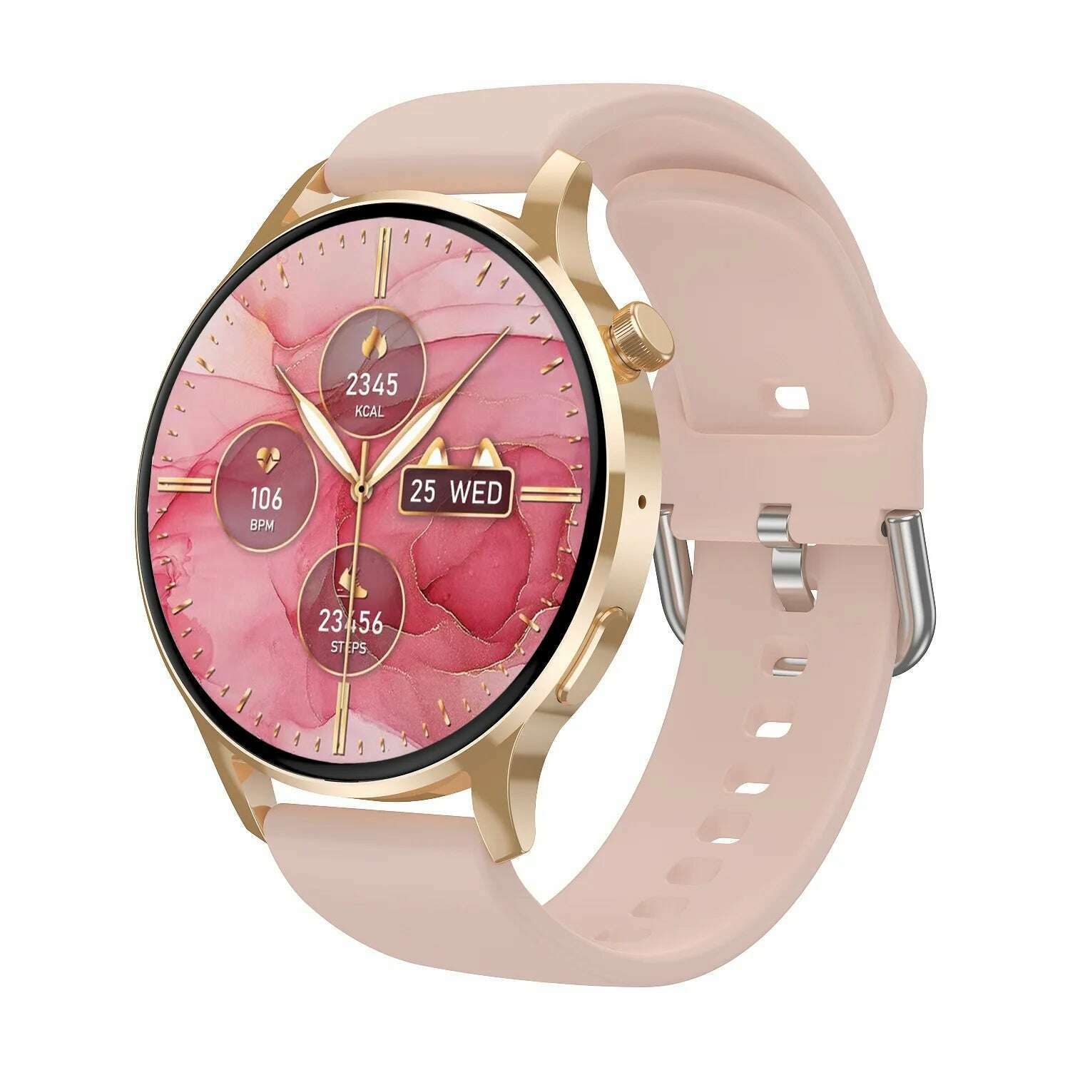 KIMLUD, Xiaomi Mijia Smart Watch Women NFC Voice Assistant Men's Wrist Watches Bluetooth Calls Heart Rate Monitoring Waterproof Bracelet, Gold, KIMLUD APPAREL - Womens Clothes