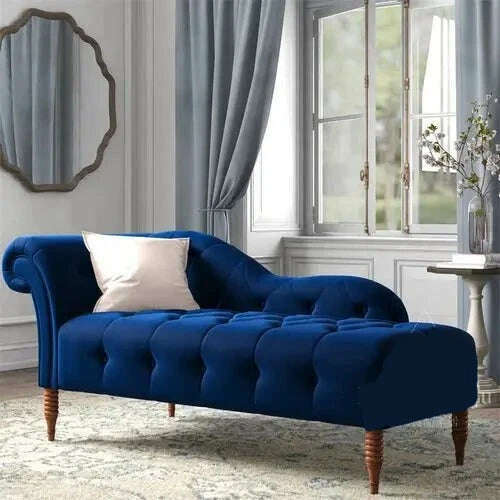 XL American Fabric Chaise Longue Sofa Lazy Recliner Nordic Master Bedroom Taffy Chair - KIMLUD