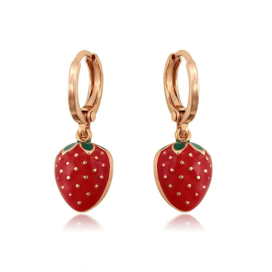 Xuping Jewelry Fashion Fruit Серьги  Design Elegant Fashion Huggies Earring of Charm Lovely Style for Women Girl A00889023 - KIMLUD