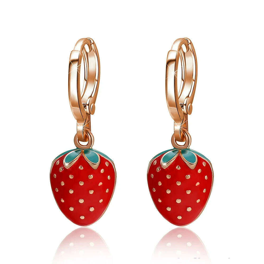 Xuping Jewelry Fashion Fruit Серьги  Design Elegant Fashion Huggies Earring of Charm Lovely Style for Women Girl A00889023 - KIMLUD