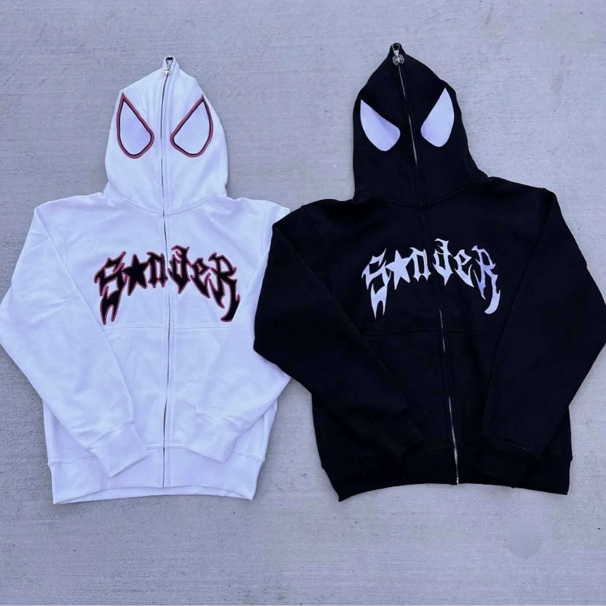 KIMLUD, Y2k Emo Women Streetwear Hoodie Spider Punk Zip Up Hoodies Graphic Oversized Sweatshirt Gothic Harajuku Kpop Alt Men Clothes, KIMLUD Womens Clothes