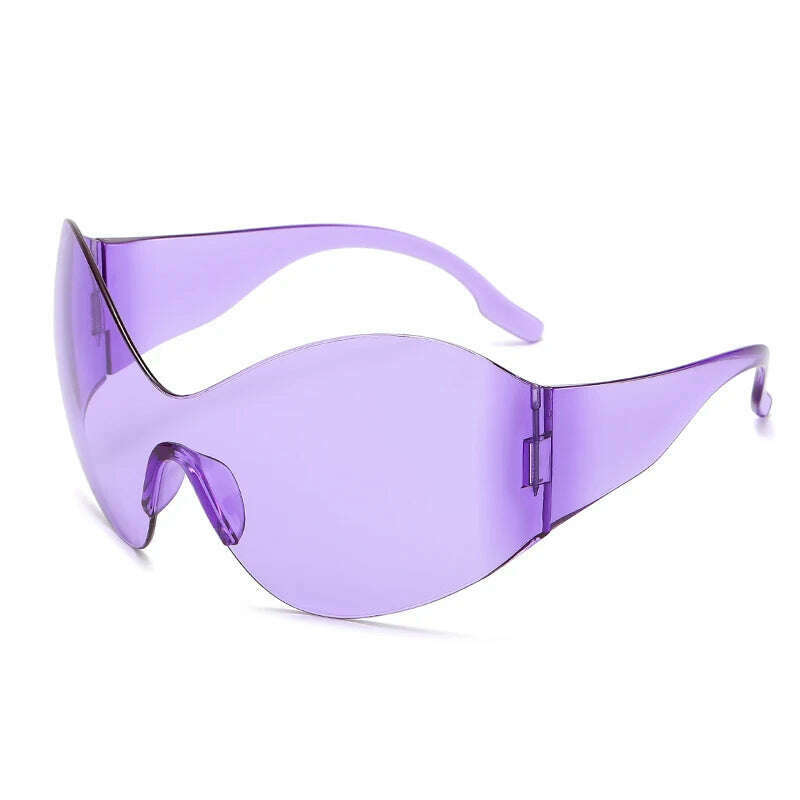 KIMLUD, Y2K One Piece Punk Goggle Sunglasses Female Male Luxury Brand Designer Silver Sport Sun Glasses Oversized  Eyewear Shades UV400, PURPLE / CHINA / as pictures showed, KIMLUD APPAREL - Womens Clothes