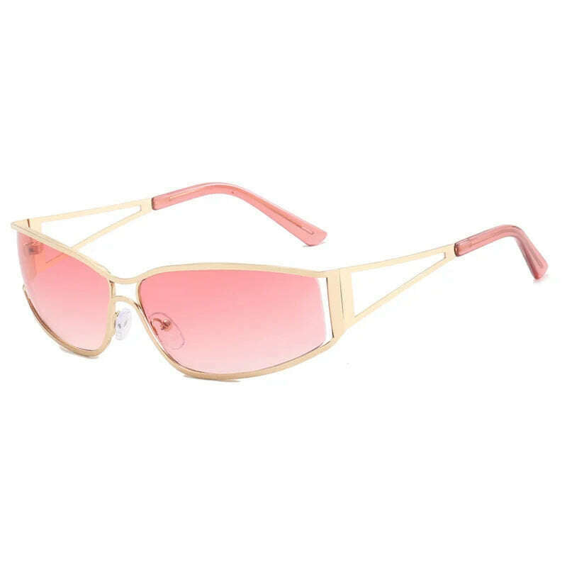 KIMLUD, Y2k Sunglasses Women Men Oversized Brand Designer Gradient Goggle Sun Glasses Steampunk Glasses Shades Eyewear Mirror Eyeglasses, Golden Double Pink / CHINA / only 1pcs sunglasses, KIMLUD APPAREL - Womens Clothes