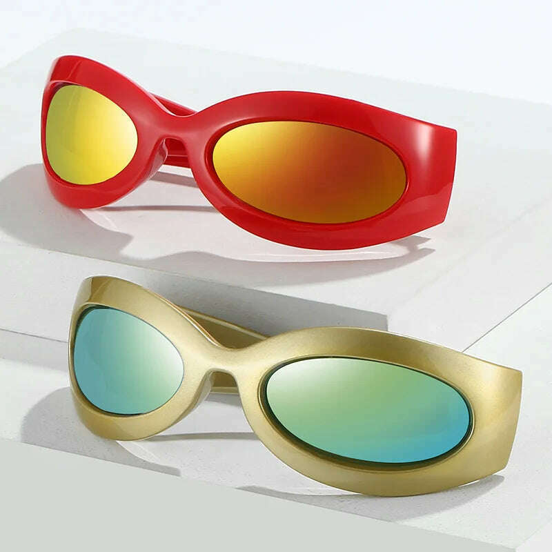 KIMLUD, Y2K Vintage Punk Cat Eye Sunglasses Women For Men Trending Sun Glasses Fashion Luxury Brand Designer Cycling Sport Goggle UV400, KIMLUD Womens Clothes