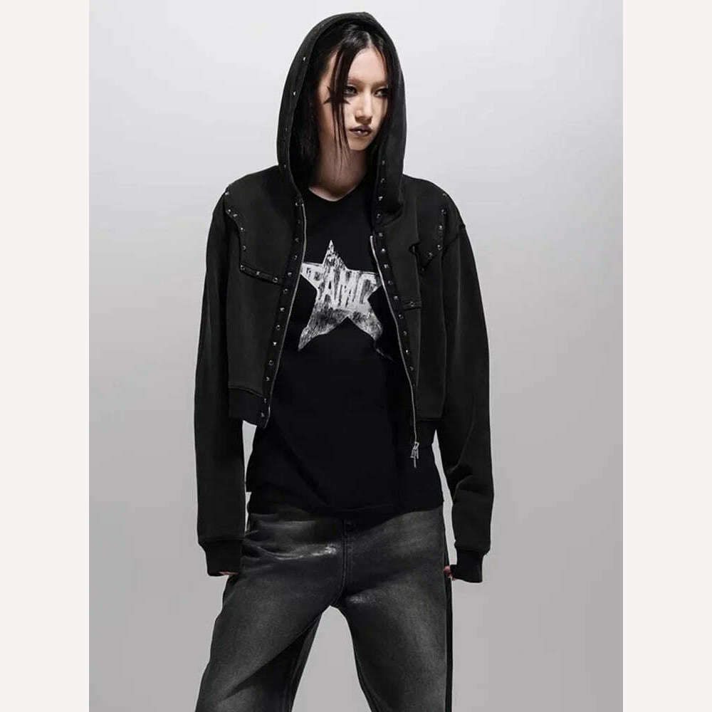 Yedinas American Retro Print Star Graphic Tees Long Sleeve T Shirt Women Tops Autumn 2023 Korean Fashion Y2k Vintage Slim Tees - KIMLUD