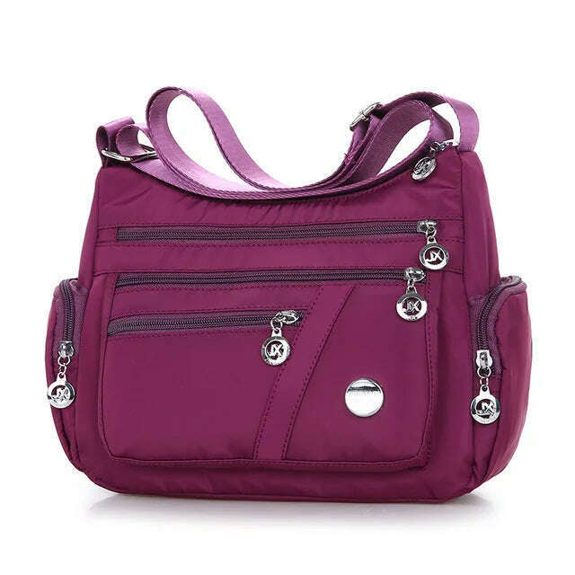 KIMLUD, Yogodlns Fashion Women Shoulder Messenger Bag Waterproof Nylon Oxford Crossbody Bag Handbags Large Capacity Travel Bags Purse, purple, KIMLUD APPAREL - Womens Clothes