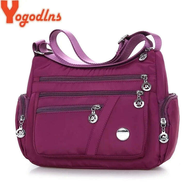 KIMLUD, Yogodlns Oxford Waterproof Shoulder Bag Women Casual Crossbody Bag Multifunction Shopping Handbag Large Capacity Messenger Bag, KIMLUD Womens Clothes