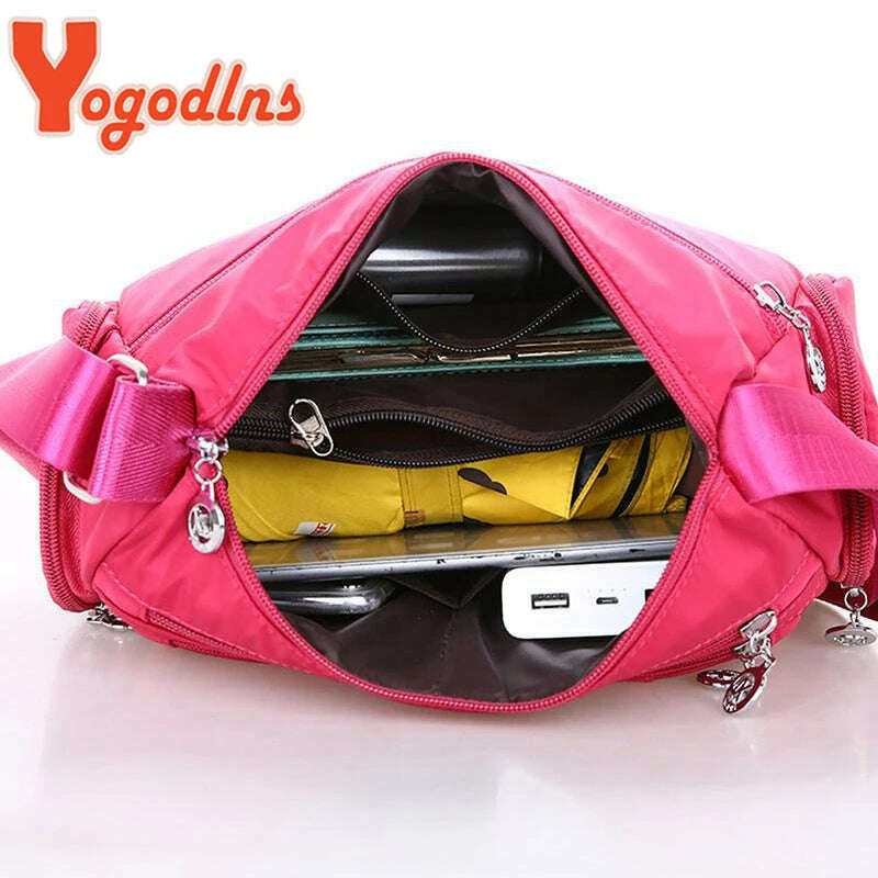 Yogodlns Oxford Waterproof Shoulder Bag Women Casual Crossbody Bag Multifunction Shopping Handbag Large Capacity Messenger Bag - KIMLUD