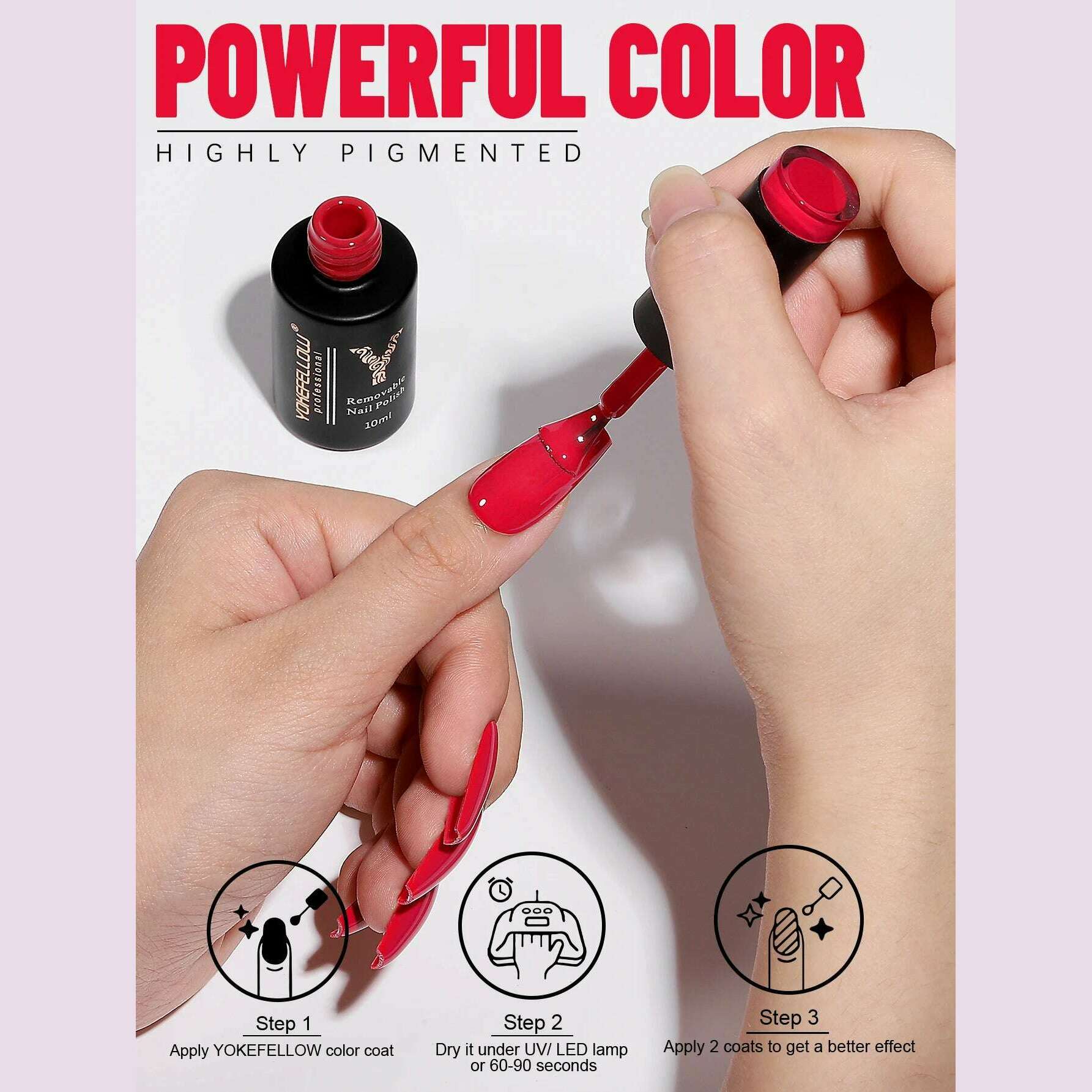 KIMLUD, YOKEFELLOW 10ml Dark Red Series Gel Nail Polish Spring Summer Semi Permanent Low Odor Long-Wear Gel Varnish For Manicure AB003, KIMLUD Womens Clothes