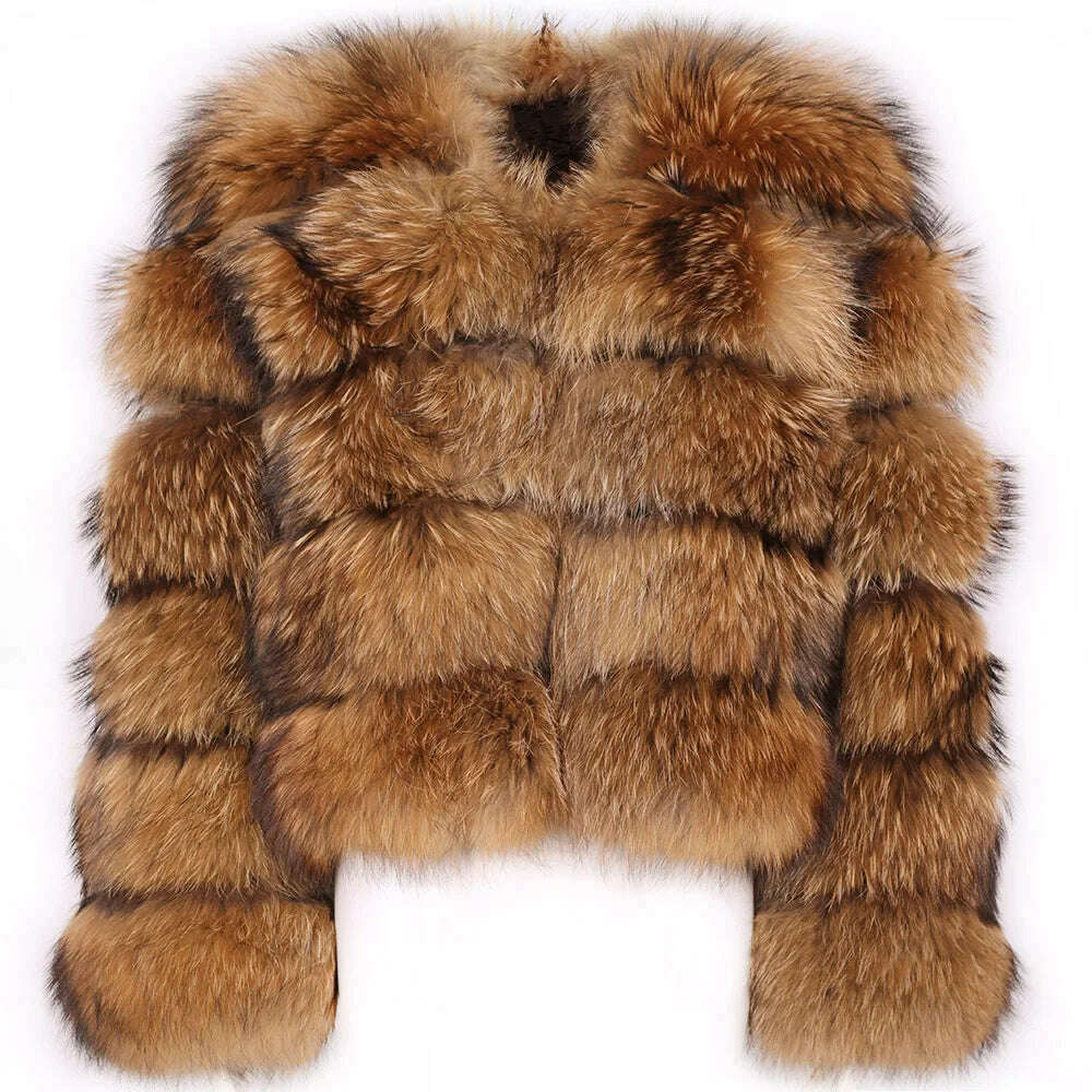 YOLOAgain Real Fox Fur Jacket Women 2024 Winter Outerwear Fox Fur Coat - KIMLUD