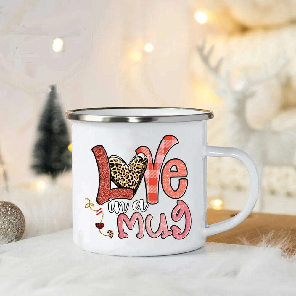 KIMLUD, You Are So Loved Print Coffee Mug Valentine Enamel Mugs Valentine's Party Wine Juice Cups Valentine Cup Present for Her/ Family, UXH369474-A015WH-8 / 360ml, KIMLUD Womens Clothes