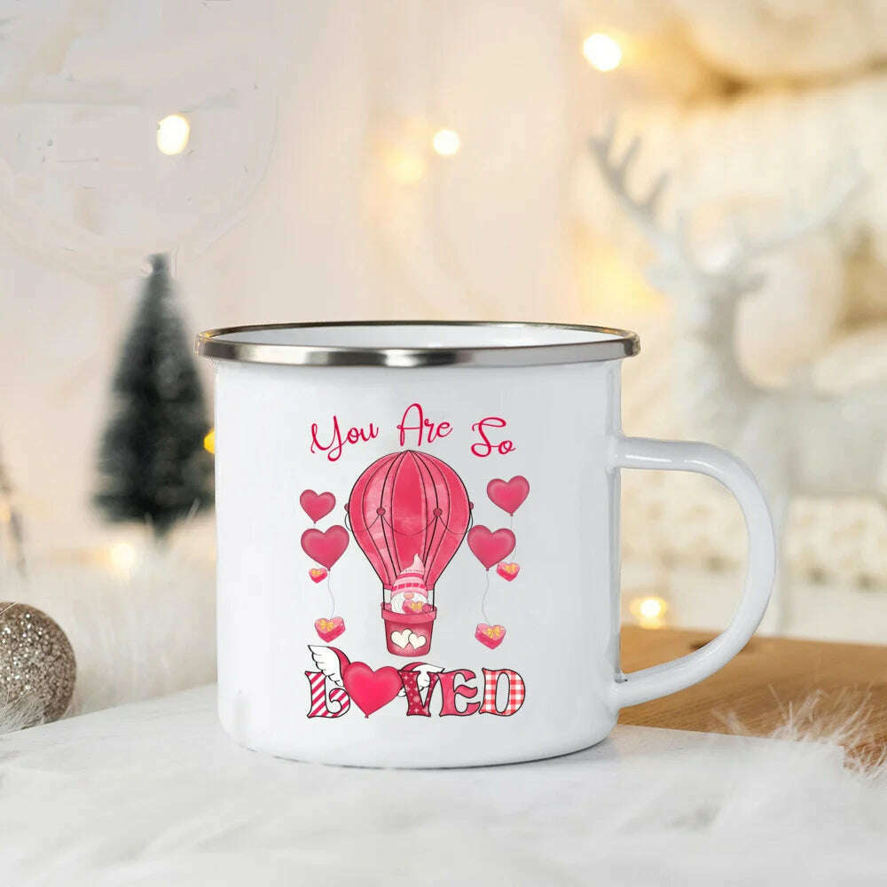 KIMLUD, You Are So Loved Print Coffee Mug Valentine Enamel Mugs Valentine's Party Wine Juice Cups Valentine Cup Present for Her/ Family, UXH369481-A015WH-8 / 360ml, KIMLUD Womens Clothes
