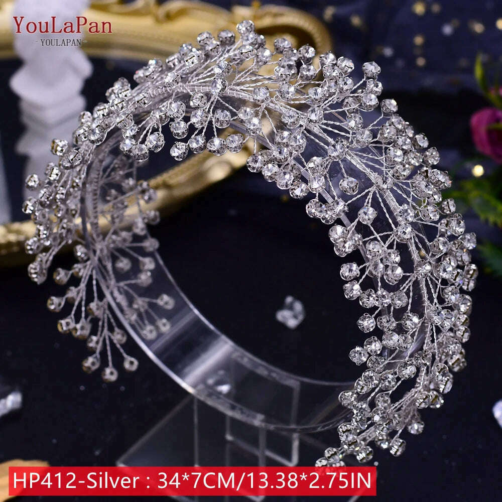 YouLaPan HP242 Wedding Headwear Headdresses for Girlfriend Fascinators Headband Bridal Hair Accessories Fashion Woman Tiara - KIMLUD